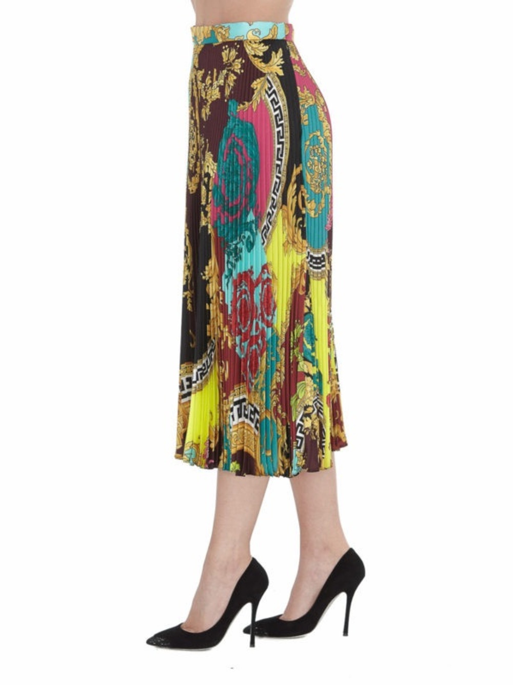 Versace, Montage-print knife-pleated skirt - Picture 3 of 10